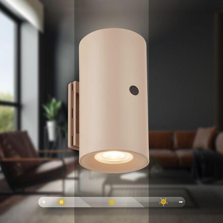 BRILONER Isy nástěnné svítidlo - 2W, 200lm, nabíjecí, LED, dotykový vypínač, stmívatelné, béžová 3942011