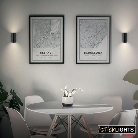 BRILONER Isy nástěnné svítidlo - 2W, 200lm, nabíjecí, LED, dotykový vypínač, stmívatelné, černá 3942015