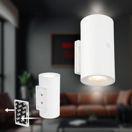 BRILONER Isy nástěnné svítidlo - 2W, 200lm, nabíjecí, LED, dotykový vypínač, stmívatelné, bílé 3942016