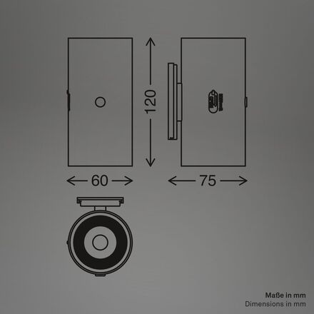 BRILONER Isy nástěnné svítidlo - 2W, 200lm, nabíjecí, LED, dotykový vypínač, stmívatelné, bílé 3942016