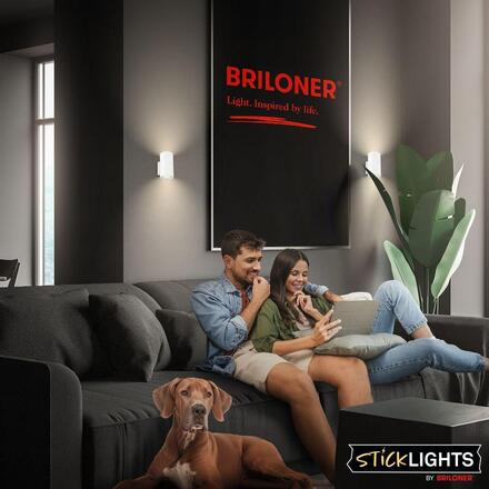 BRILONER Isy nástěnné svítidlo - 2W, 200lm, nabíjecí, LED, dotykový vypínač, stmívatelné, bílé 3942016