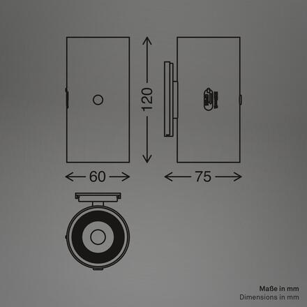 BRILONER Isy nástěnné svítidlo - 2W, 200lm, nabíjecí, LED, dotykový vypínač, stmívatelné, bílé 3942016