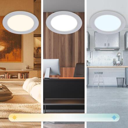 BRILONER Fungo vestavné bodové svítidlo 100mm 3ks sada - 7W, 700lm, LED, stmívatelné, IP65, matný chrom 3945034