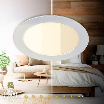 BRILONER Fungo vestavné bodové svítidlo 100mm 3ks sada - 7W, 700lm, LED, stmívatelné, IP65, matný chrom 3945034