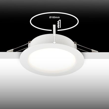 BRILONER Fungo vestavné bodové svítidlo 100mm 3ks sada - 7W, 700lm, LED, stmívatelné, IP65, bílé 3945036