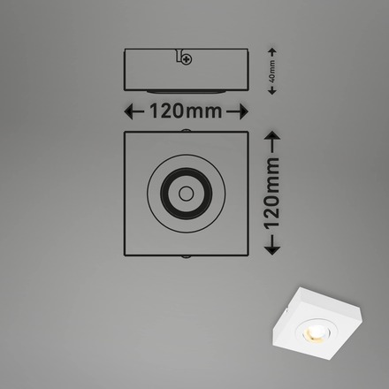 BRILONER CTS stropní svítidlo, 12 cm, 4W, 460lm, bílé BRI 3996016