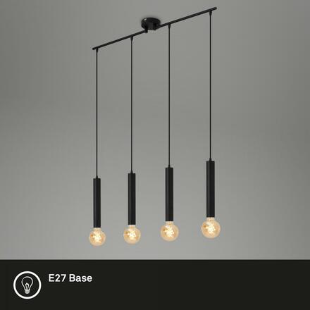 BRILONER Retro závěsné svítidlo, 85 cm, bez 4x E27, max. 60 W, černá-mat BRI 4031-045