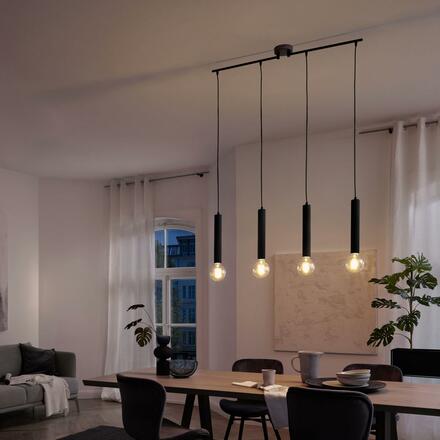 BRILONER Retro závěsné svítidlo, 85 cm, bez 4x E27, max. 60 W, černá-mat BRI 4031-045