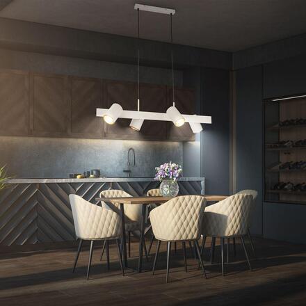 BRILONER Era závěsné svítidlo - nastavitelné, GU10 patice, 4-ramenné, světlešedá/kávová 4058044