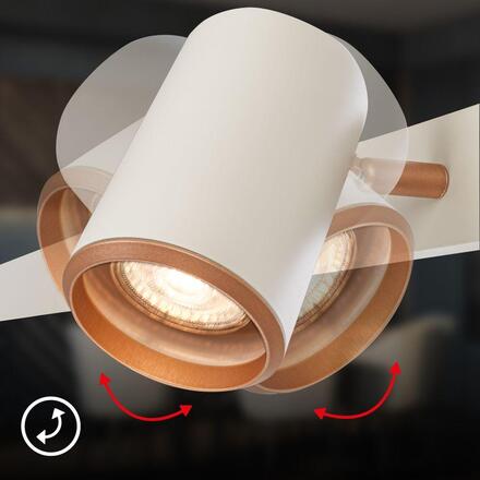 BRILONER Era závěsné svítidlo - nastavitelné, GU10 patice, 6-ramenné, světlešedá/kávová 4058064