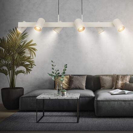 BRILONER Era závěsné svítidlo - nastavitelné, GU10 patice, 6-ramenné, světlešedá/kávová 4058064