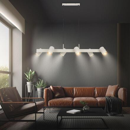 BRILONER Era závěsné svítidlo - nastavitelné, GU10 patice, 6-ramenné, světlešedá/kávová 4058064