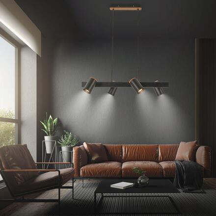 BRILONER Duta závěsné svítidlo - nastavitelné, GU10 patice, 4-ramenné, černá 4059045