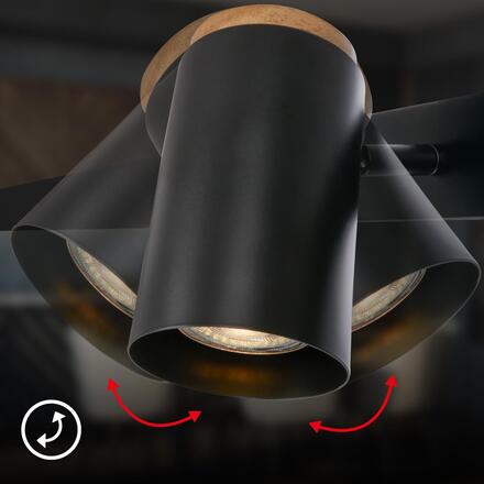 BRILONER Duta závěsné svítidlo - nastavitelné, GU10 patice, 6-ramenné, černá 4059065