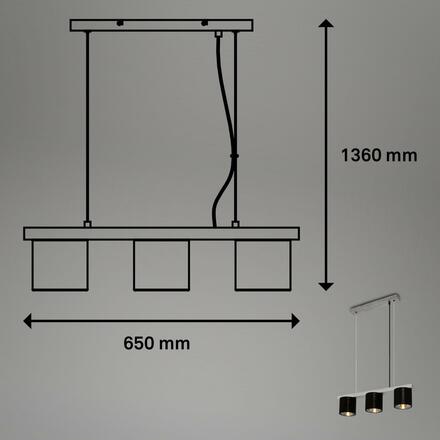 BRILONER Závěsné svítidlo, 136 cm, 3x E14, antická stříbrná BRI 4736-034