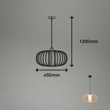 BRILONER Závěsné svítidlo, 120 cm, 1x E27, max. 10W, barva dřeva BRI 4759011