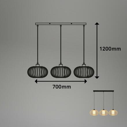 BRILONER Závěsné svítidlo, 120 cm, 3x E27, max. 10W, barva dřeva BRI 4759031