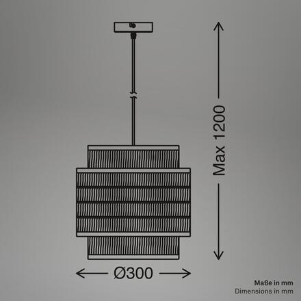 BRILONER Papper závěsné svítidlo, stínidlo z přírodních vláken, E27 patice, přírodní 4851014