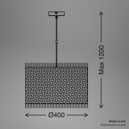 BRILONER Borra závěsné svítidlo, stínidlo ze slámy, E27 patice, přírodní 4854014