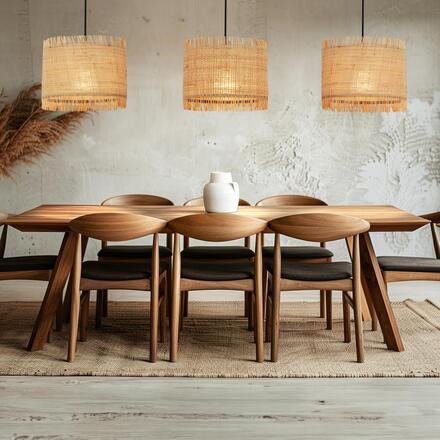 BRILONER Borra závěsné svítidlo, stínidlo ze slámy, 3xE27 patice, přírodní 4854034