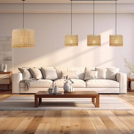 BRILONER Borra závěsné svítidlo, stínidlo ze slámy, 3xE27 patice, přírodní 4854034