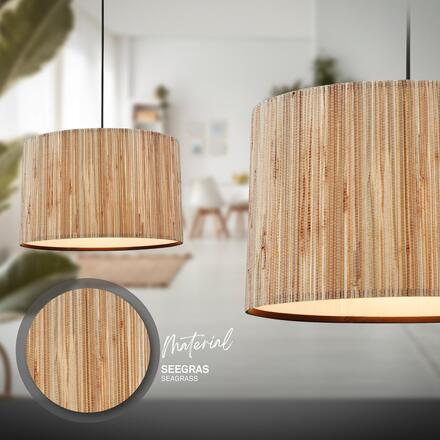 BRILONER Slama závěsné svítidlo, stínidlo z mořské trávy, E27 patice, přírodní 4855014