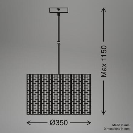 BRILONER Slama závěsné svítidlo, stínidlo z mořské trávy, E27 patice, přírodní 4855014