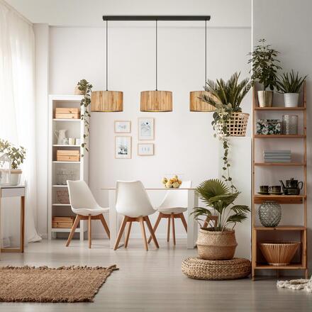 BRILONER Slama závěsné svítidlo, stínidlo z mořské trávy, 3xE27 patice, přírodní 4855034