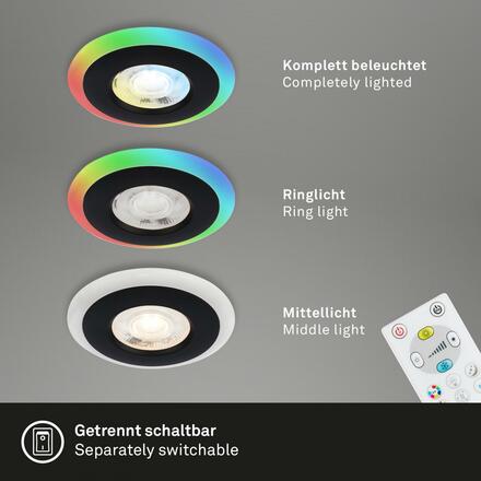BRILONER LED vestavná svítidla sada, pr.8,4 cm, 3x LED, 5 W, 460 lm, černá IP44 BRI 7040-035