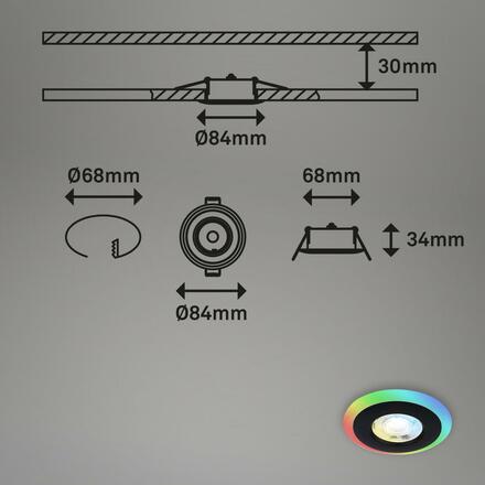 BRILONER LED vestavná svítidla sada, pr.8,4 cm, 3x LED, 5 W, 460 lm, černá IP44 BRI 7040-035