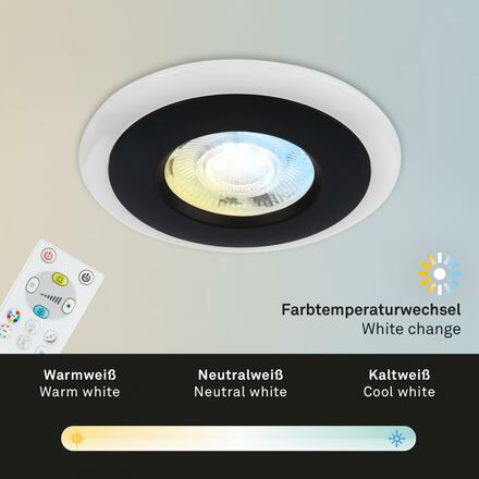 BRILONER LED vestavná svítidla sada, pr.8,4 cm, 3x LED, 5 W, 460 lm, černá IP44 BRI 7040-035