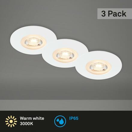 BRILONER LED vestavná svítidla, pr.9 cm, 3x LED, 5 W, 480 lm, bílé BRI 7044-036