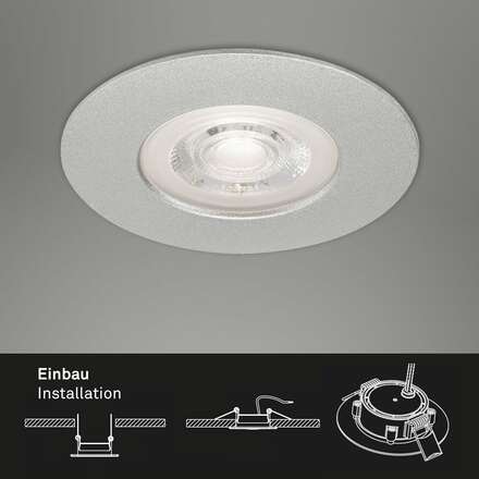 BRILONER LED vestavné svítidlo, pr. 9 cm, 5 W, matný chrom IP44 BRI 7046-014