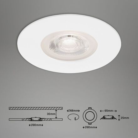 BRILONER 3ks sada LED vestavné svítidlo, pr. 9 cm, 5 W, bílé IP44 BRI 7046036