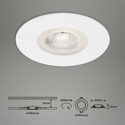 BRILONER LED vestavné svítidlo, pr. 9 cm, 5 W, bílé BRI 7047-016