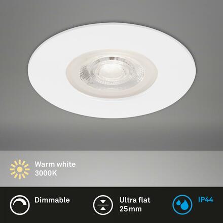 BRILONER LED vestavné svítidlo, pr. 9 cm, 5 W, bílé BRI 7047-016