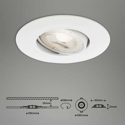 BRILONER 3ks sada LED vestavné svítidlo, pr. 9 cm, 4,9 W, bílé BRI 7048-036