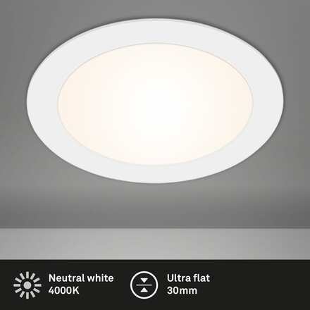 BRILONER LED vestavné svítidlo, pr. 17 cm, LED modul, 12W, 1200 lm, bílé BRI 7051-016