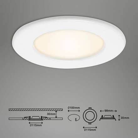 BRILONER 3ks sada LED vestavné svítidlo, pr. 11,5 cm, 6 W, bílé BRI 7053-036