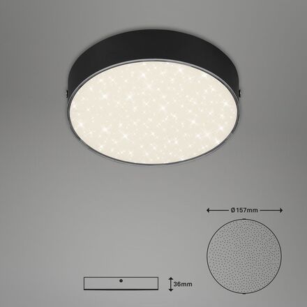 BRILONER LED stropní svítidlo hvězdné nebe, pr. 15,7 cm, 11 W, černá BRI 7072-415