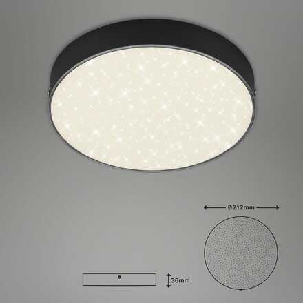 BRILONER LED stropní svítidlo hvězdné nebe, pr. 21,2 cm, 16 W, černá BRI 7073-415