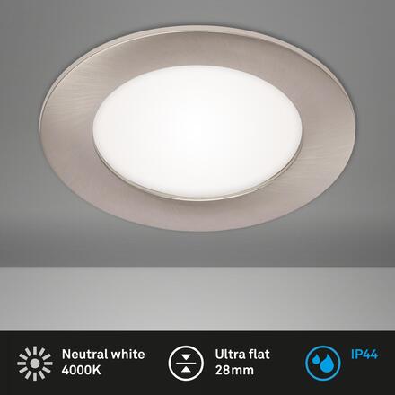 BRILONER LED vestavné svítidlo, pr. 12 cm, 7 W, matný nikl 7115-412