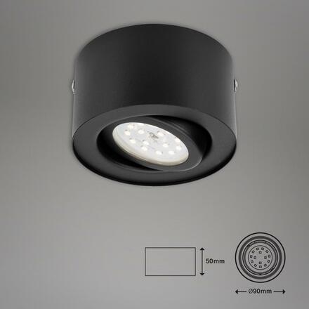 BRILONER LED přisazené svítidlo, pr. 9 cm, 5 W, černá BRI 7121-015