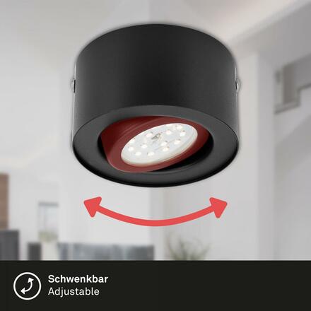 BRILONER LED přisazené svítidlo, pr. 9 cm, 5 W, černá BRI 7121-015