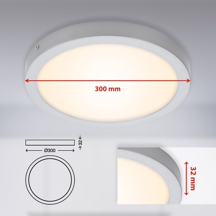BRILONER LED stropní svítidlo, pr. 30 cm, 21 W, matný chrom BRI 7141-014