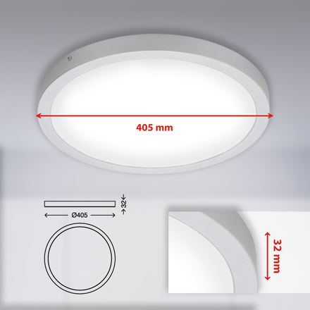 BRILONER LED stropní svítidlo, pr. 40,5 , 24,5 W, matný chrom BRI 7143-414