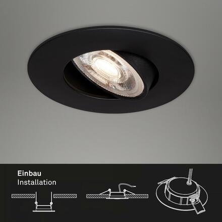 BRILONER 3ks sada ultraploché LED vestavné svítidlo, pr. 9 cm, 5 W, černá BRI 7146-035