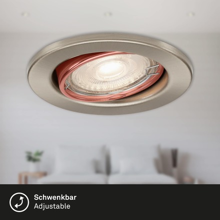BRILONER 3ks sada LED vestavné svítidlo, pr. 8,6 cm, 5 W, matný nikl BRI 7147-032