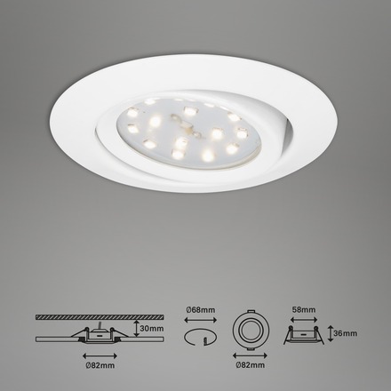 BRILONER 3ks sada LED vestavné svítidlo, pr. 8,2 cm, 3 W, bílé BRI 7171-036