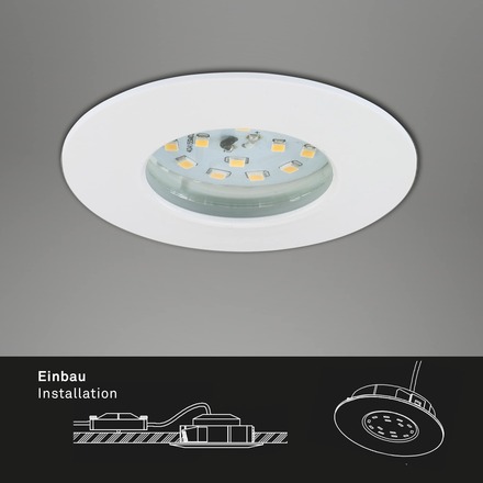 BRILONER LED vestavné svítidlo, pr. 7,5 cm, bílé IP44 BRI 7204-016